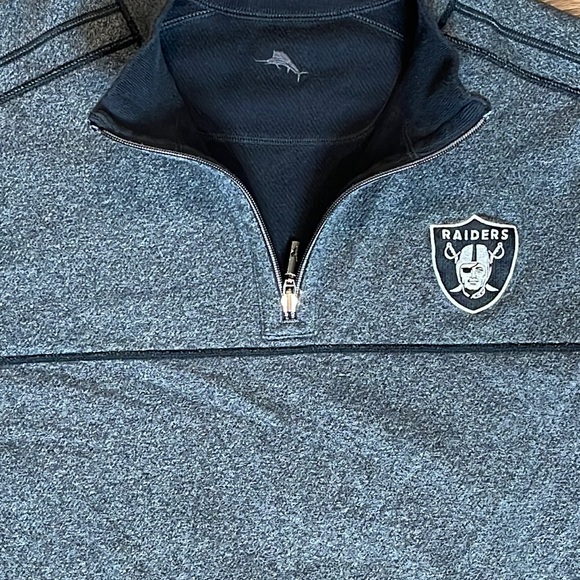 TOMMY BAHAMA RAIDER FOOTBALL TRIBLEND QUARTER ZIP MENS SWEATER SWEATSHIRT - Picture 6 of 8